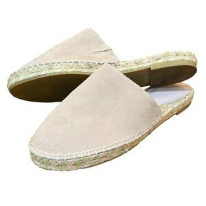 Gap Pink Espadrilles Shoes Mules Slip On Suede Blush Light Pink Flats Woven